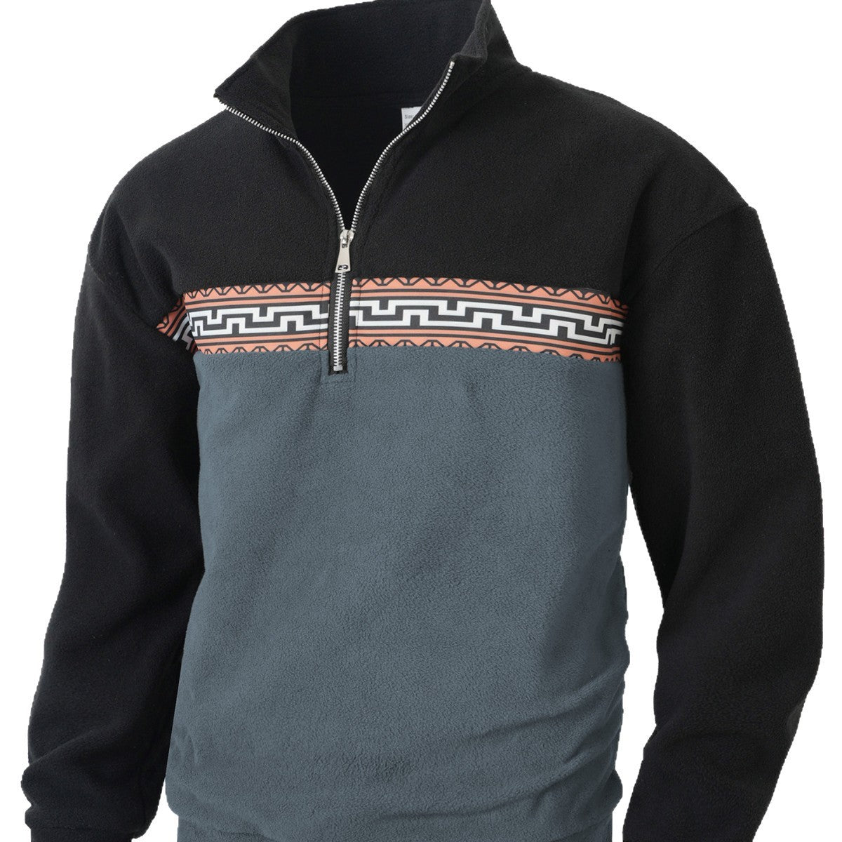 Fleece pullover for men with modern zipper and creative design Chic and Style