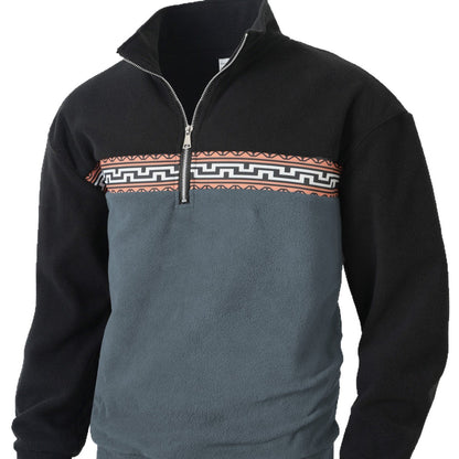 Fleece pullover for men with modern zipper and creative design Chic and Style