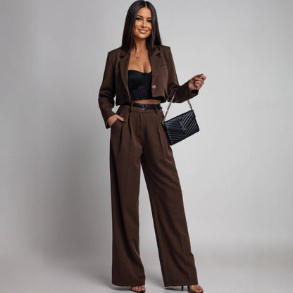 Soft jacket for women with wide pants Chic and Style