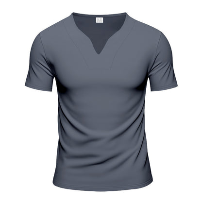 Homme t-shirt moderne à col en V en matériau respirant Chic und Stil