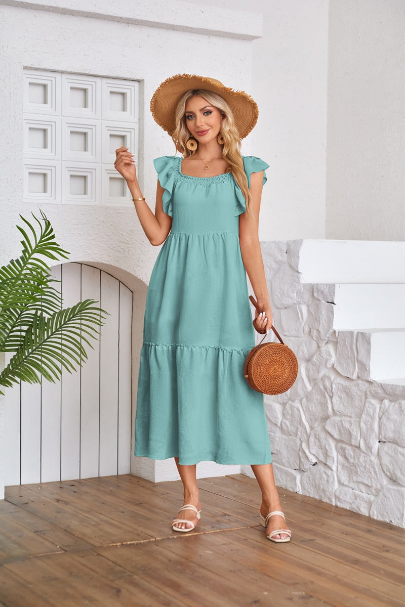 Robe maxi pour femmes avec détails en volants Chic und Stil