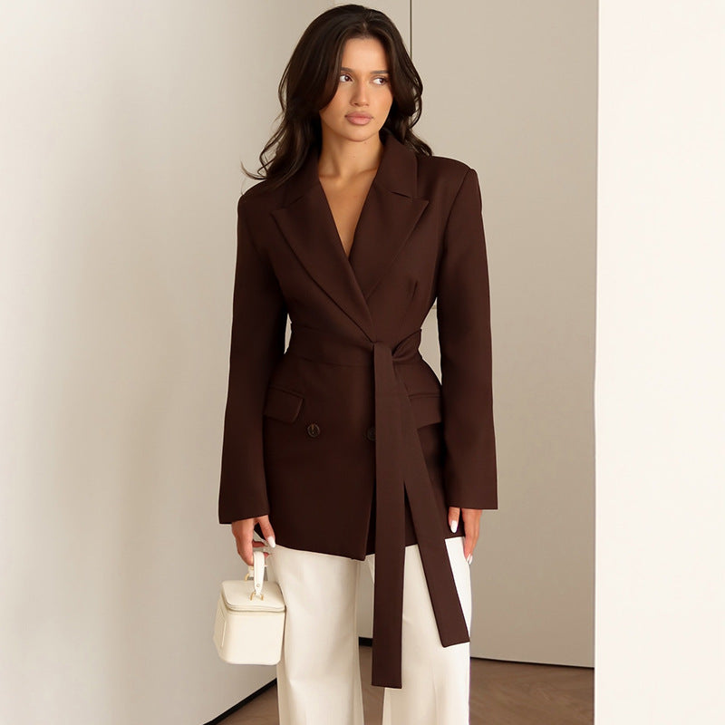 Dames blazer élégant cintré avec écharpe Chic und Stil