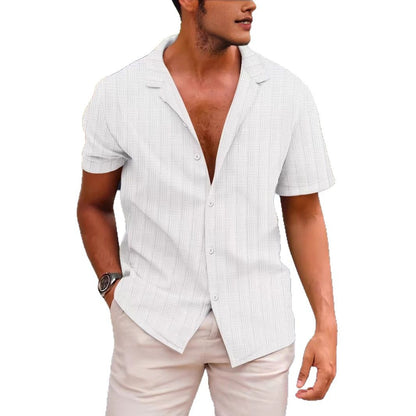 Chemise mode à manches courtes pour hommes avec un design de texture moderne Chic und Stil
