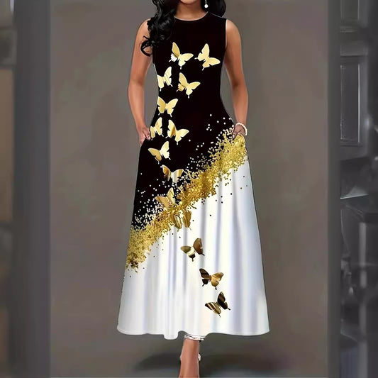 Robe maxi femme avec motif floral et poches pratiques Chic und Stil