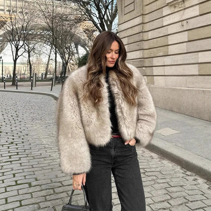 Dames élégant et confortable manteau d'hiver Chic und Stil