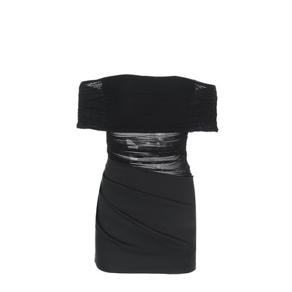 Robe moulante à épaules dénudées avec drapé pour femmes Chic und Stil