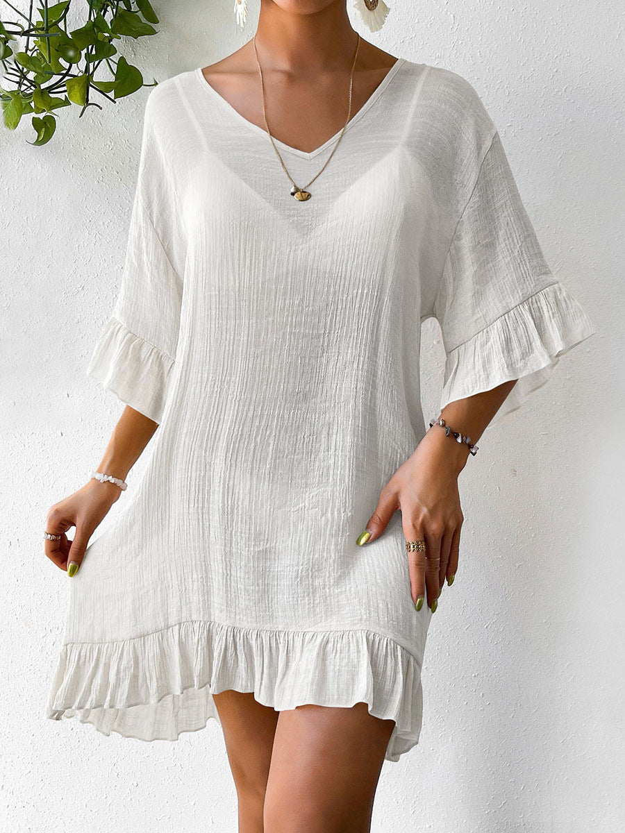 Robe de plage à dos en crochet pour femmes Chic und Stil