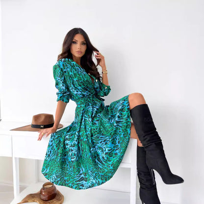 Robe portefeuille imprimé animal Chic pour femmes Chic und Stil