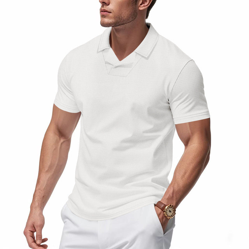 Chemise polo à manches courtes pour hommes avec design de structure moderne Chic und Stil