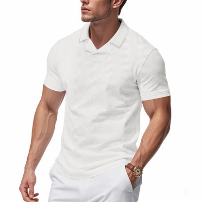 Chemise polo à manches courtes pour hommes avec design de structure moderne Chic und Stil