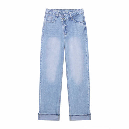 Damen weite High-Waist Jeans Chic und Stil