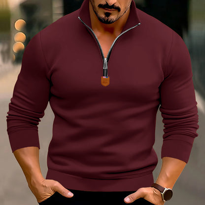 Pull sportif pour homme avec fermeture éclair et col montant Chic und Stil