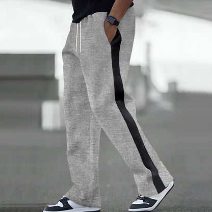 Trendy sports pants for men with elastic waistband and contrasting side stripes Chic and Style