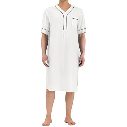 Robe courte à manches courtes pour femmes avec un col montant moderne et une patte de boutonnage pratique Chic und Stil
