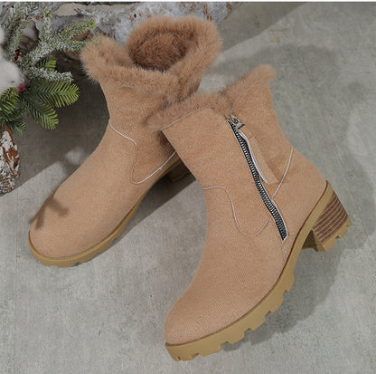 Bottes d'hiver pour femmes avec col en peluche et semelle antidérapante Chic und Stil