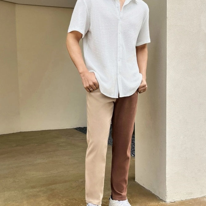 Chemise à manches courtes décontractée pour hommes avec tissu texturé Chic und Stil