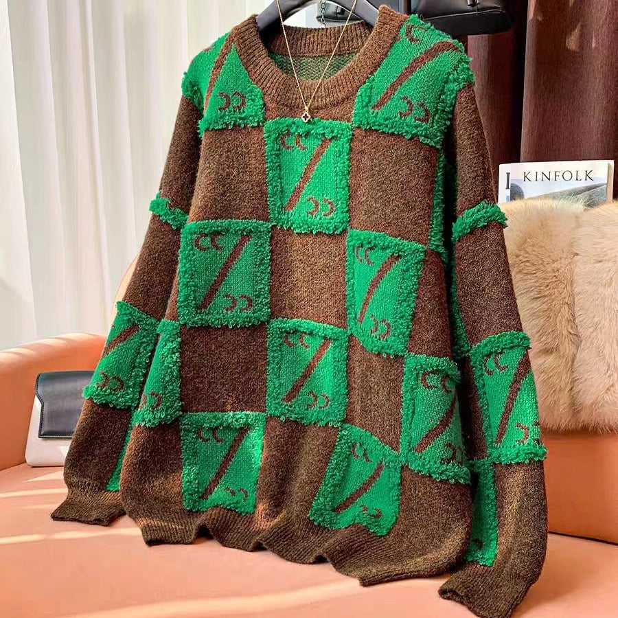 Femmes Grand Pull Oversized avec Design Graphique Chic und Stil