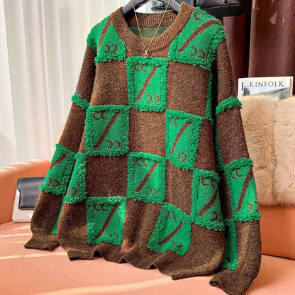 Femmes Grand Pull Oversized avec Design Graphique Chic und Stil