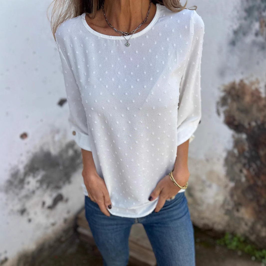 Blouse décontractée pour femmes avec design à pois décoratifs Chic und Stil
