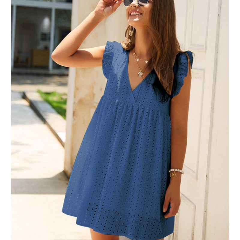 Robe d'été Eyelet Broderie pour femmes Chic und Stil