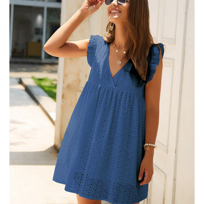 Robe d'été Eyelet Broderie pour femmes Chic und Stil