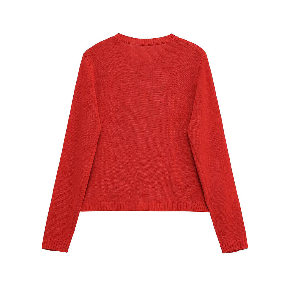 Women's knitted jacket with elegant button details and practical pockets Chic and Style