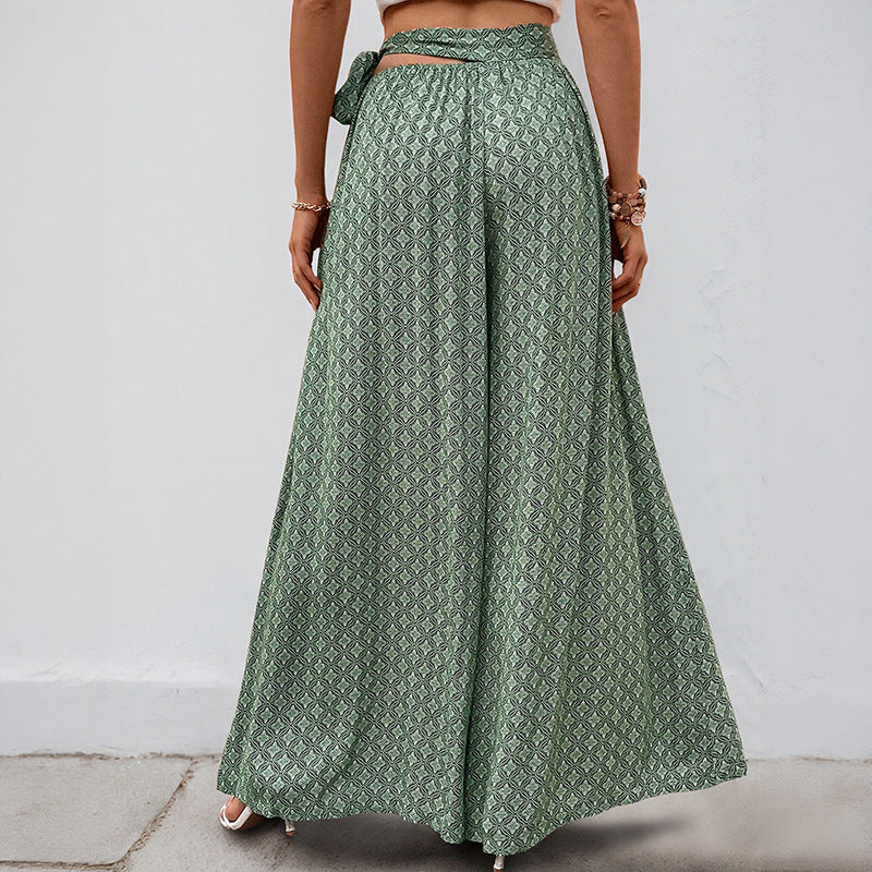 Chic and Style wide-leg boho printed pants for women