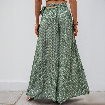 Chic and Style wide-leg boho printed pants for women