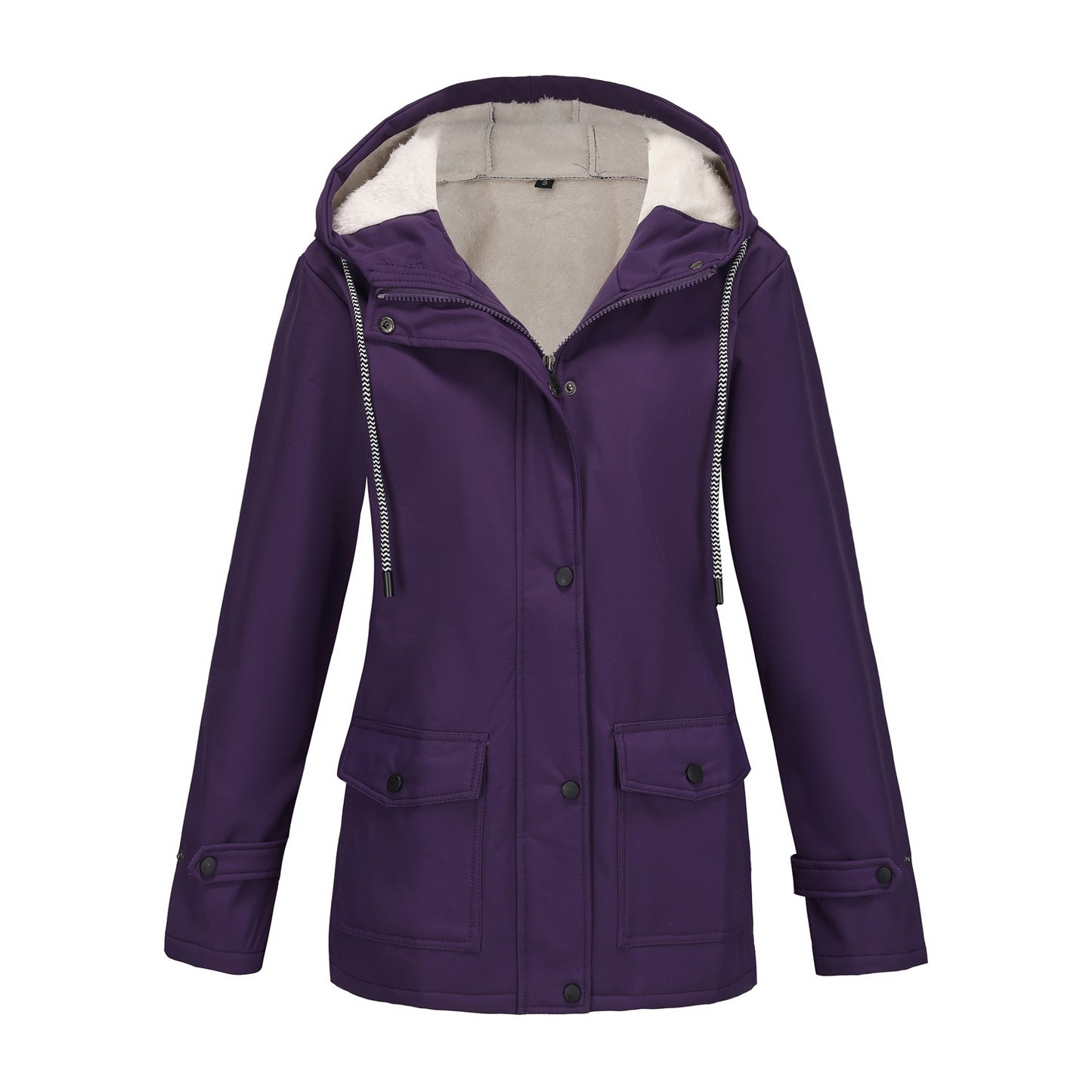 Women waterproof hooded jacket with soft fleece lining Chic and Style