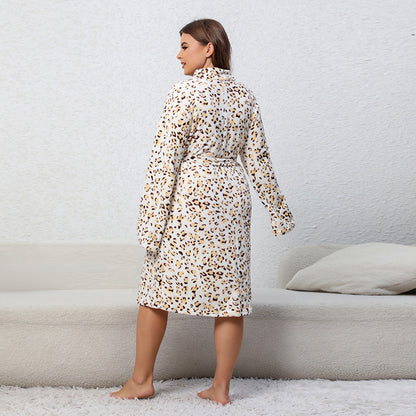 Robe de chambre en éponge pour femmes avec imprimé animal élégant Chic und Stil