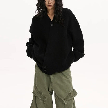 Dames Cardigan en tricot à la mode avec revers tendance Chic und Stil