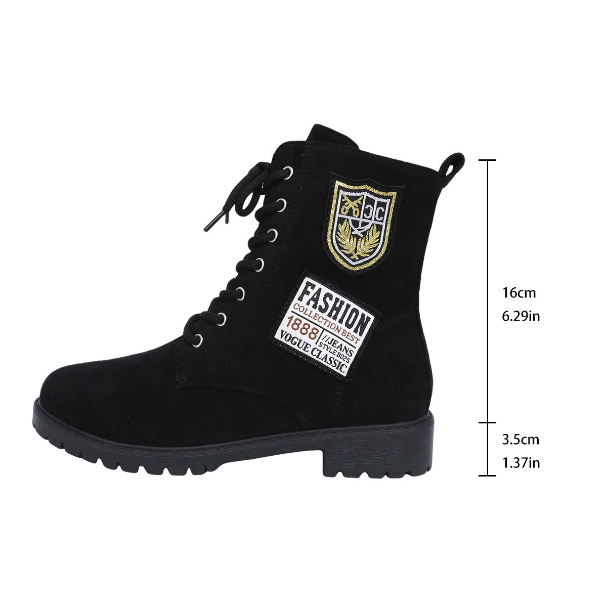 Bottines à lacets pour femmes avec design patch à la mode Chic und Stil