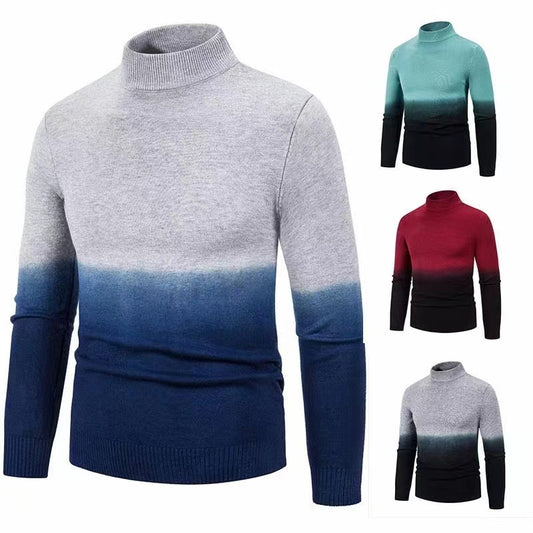 Pull à col roulé de haute qualité pour homme avec dégradé de couleurs à la mode Chic und Stil