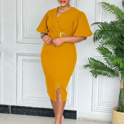 Robe portefeuille pour femme avec élégante boucle de ceinture accentuée Chic und Stil