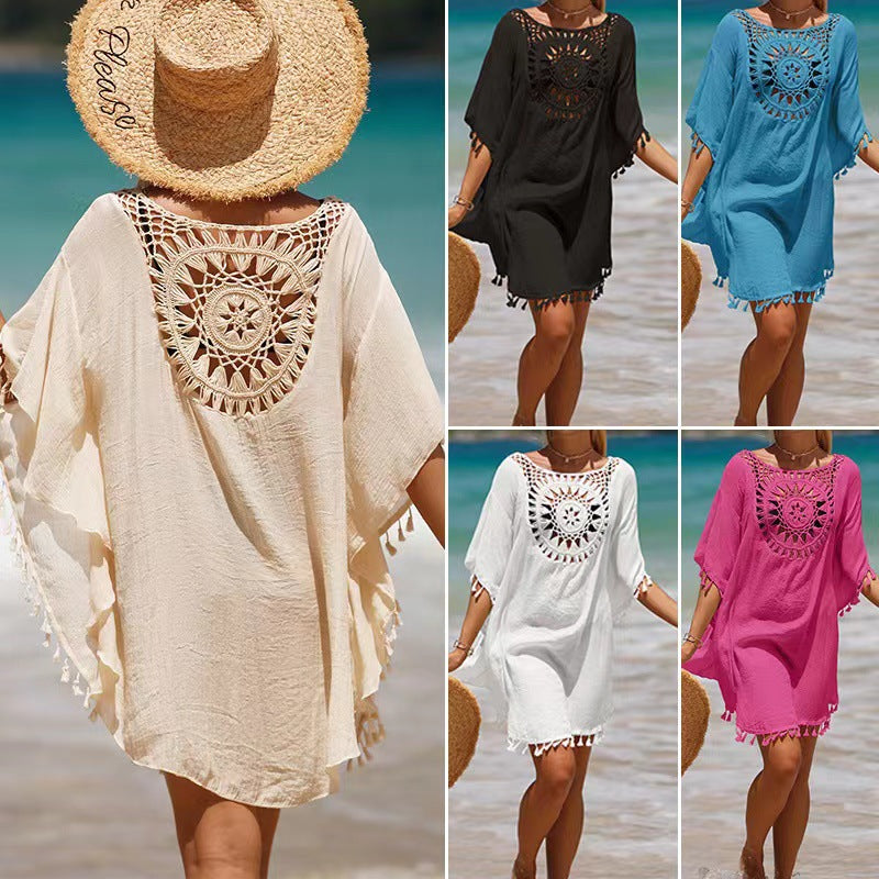 Dames Détail au Crochet Kaftan de Plage Chic und Stil