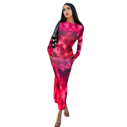 Chic and elegant women's wrap batik maxi dress