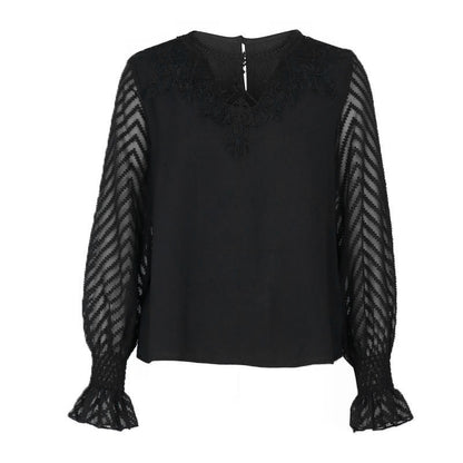 Blouse élégante femme à manches longues en dentelle Chic und Stil