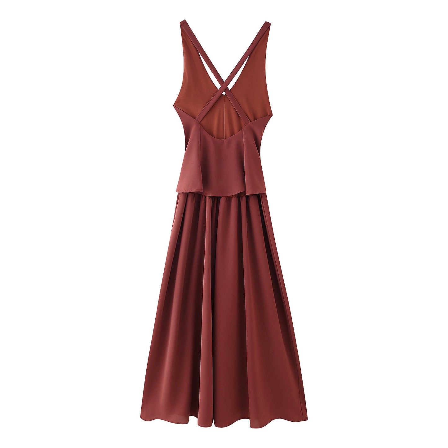 Robe maxi femme avec élégant décolleté en V et jupe plissée Chic und Stil