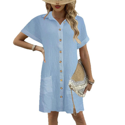 Dames robe chemisier à manches courtes Chic und Stil