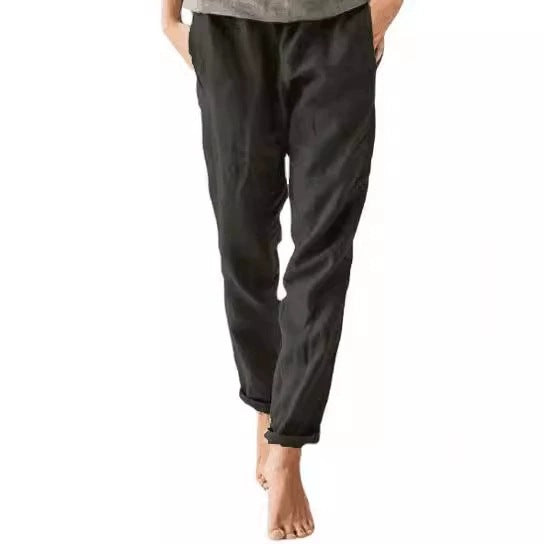 Casual linen pants for women with elastic waist and handy pockets Chic and Style