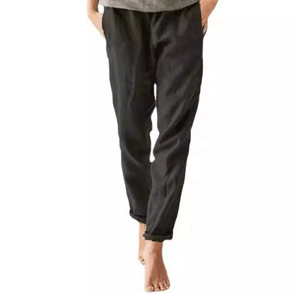 Casual linen pants for women with elastic waist and handy pockets Chic and Style