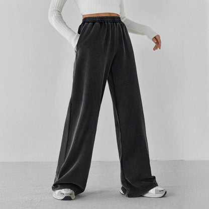 Loose fleece pants for women with elastic waistband and side pockets Chic and Style