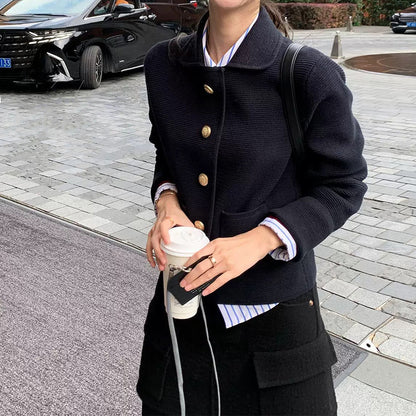 Veste boutonnée texturée élégante pour femmes Chic und Stil