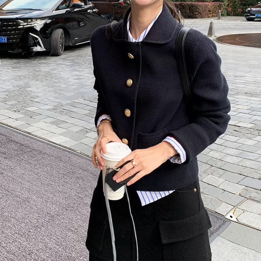 Veste boutonnée texturée élégante pour femmes Chic und Stil