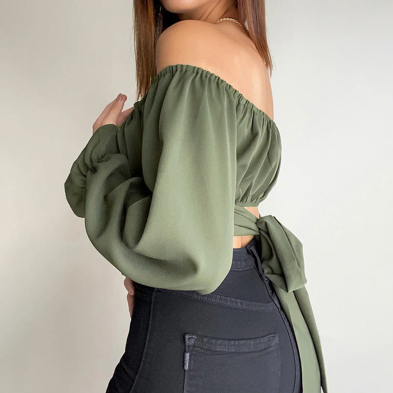 Blouse femme off-shoulder avec fronces et manches longues Chic und Stil