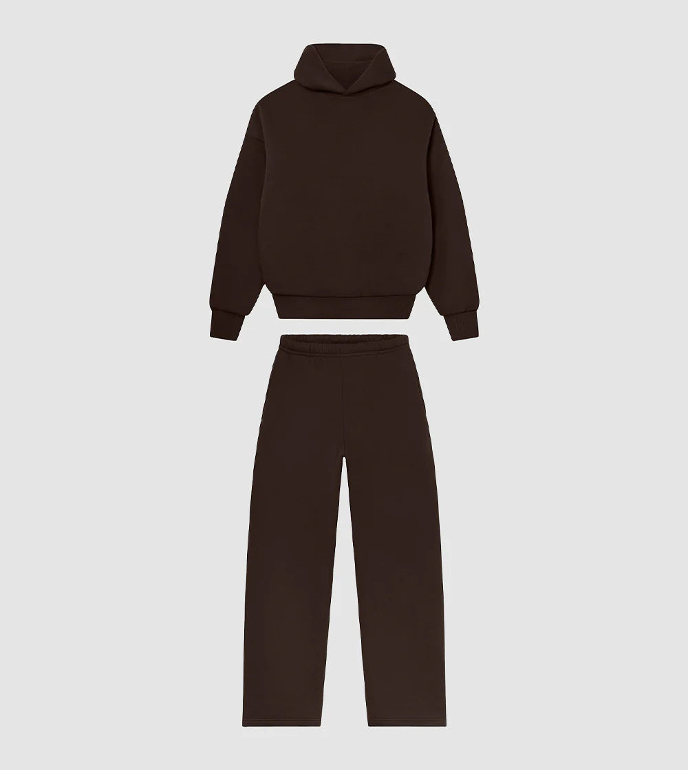 Hoodie and jogger pants set for women with high collar and elastic waistband Chic and Style