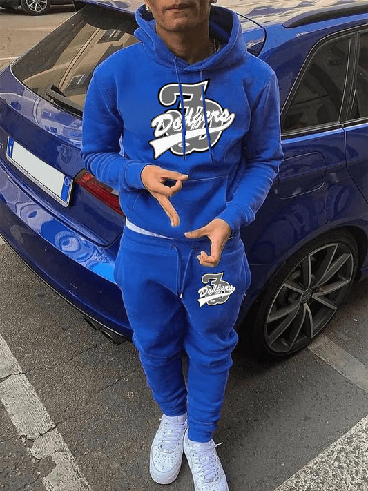 Men's Sport Hoodie and Jogging Pants Set with striking Chic and Style print