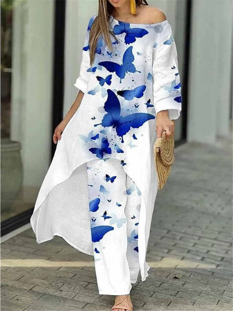Robe maxi fluide pour femmes avec design floral Chic und Stil