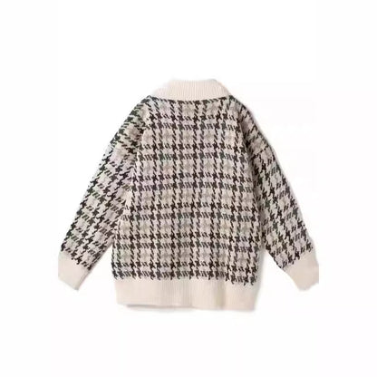 Dames Cardigan à motifs avec patte de boutonnage et décolleté en V Chic und Stil