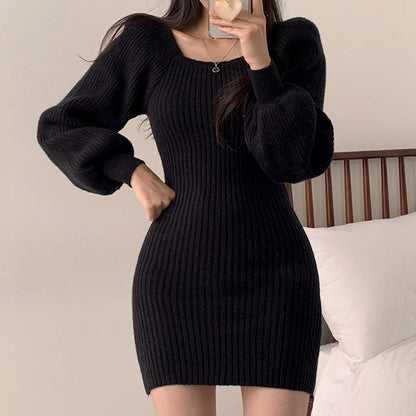 Robe en tricot pour femmes avec motif structuré et manches volumineuses Chic und Stil